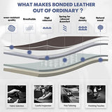 COLAMY High Back Executive Office Chair- Ergonomic Home Computer Desk Leather Chair with Padded Flip-up Arms, Adjustable Tilt Lock, Swivel Rolling Chair for Adult Working Study-Brown COLAMY