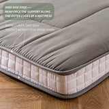 MAXYOYO Futon Mattress, Padded Japanese Floor Mattress Quilted Bed Mattress Topper, Extra Thick Folding Sleeping Pad Breathable Floor Lounger Guest Bed for Camping Couch, Dark Grey, Queen MAXYOYO