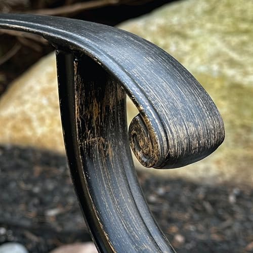 Hanover Traditions 5-Piece Rust Resistant Aluminum Patio Dining Set with Blue Cushions, Swivel Rockers and Aluminum Round Dining Table, Outdoor Dining Set for 4 Hanover