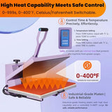 16x24 Heat Press Machine for T Shirts, 1.8-2kw, 72.77lbs High Pressure, Slide Out Sublimation Heat Transfer Press Suitable for Family or Small Business. (Purple, 16x24 Manual) Eonvest