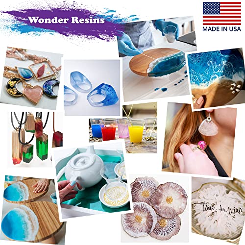 Art Epoxy Resin – 1 Gallon Kit – Clear Art Resin 1:1 Ratio for Craft, Jewelry, Coasters, Painting, Tumblers - No VOCs, High Gloss, Easy to Use (0.5 Gallon Resin + 0.5 Gallon Hardener) Wonder Resins