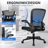 KLASIKA Desk Chairs with Wheels, Ergonomic Mesh Office Chair Adjustable Height and Swivel Lumbar Support Home Office Chair with Flip Up Armrests (8PK) KLASIKA