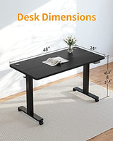 CubiCubi Electric Standing Desk, 48 x 24 Inches Height Adjustable Sit Stand Desk, Ergonomic Home Office Computer Workstation, Black CubiCubi