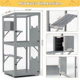 COZIWOW Catio Outdoor Cat Enclosure Window Access, Outdoor Cat House with Wheels, Cage for Cats Indoor COZIWOW