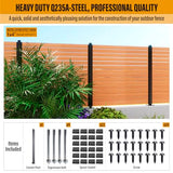BITALS Q235A-Steel 5ft (H/58in) Heavy Duty Fence Post - Corner Post, Suitable for Outdoor Patio, Backyard and Garden Fence Post Bracket Construction (1pack-Matte Black) BITALS