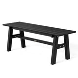 VINGLI 47” Outdoor Bench Garden Bench HDPE Porch Bench w/Metal Legs, Poly Lumber Patio Benches, 660 LBS Capacity Outdoor Backless Benches(Black) VINGLI