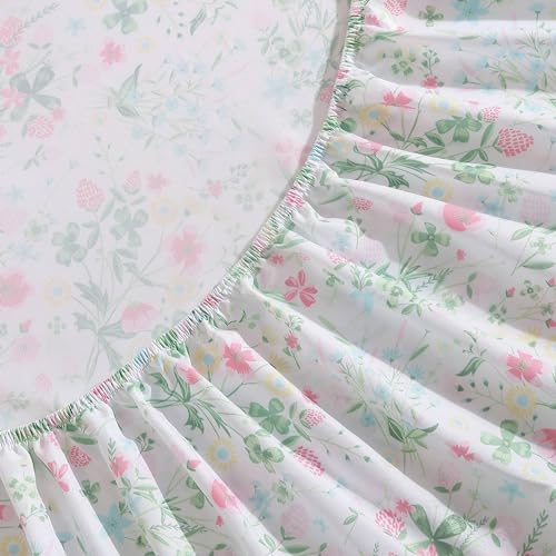 Laura Ashley Kids - Full Size Sheet Set, Soft & Wrinkle-Resistant Toddler Bedding, Fun & Whimsical Bedroom Decor, Ideal Girl Room Essentials (Posey Dance Pink) Laura Ashley