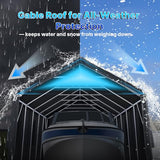 ADVANCE OUTDOOR 13x20 ft Carport 2 Roll up Doors & Vents Outdoor Portable Storage Shelter Garage Tent for Vehicle Boat Truck Anti-UV Snow Resistant Waterproof, Gray ADVANCE OUTDOOR
