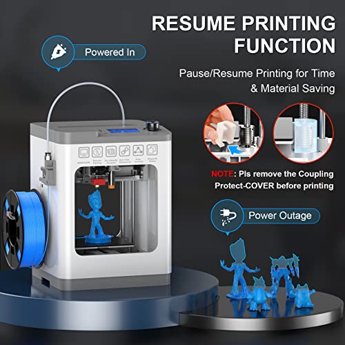 TINA2 Mini 3D Printer, HEPHI3D FDM 3D Printers for Beginners, Fully Assembled Auto Leveling 3D Printer for Kids, Resume Printing Function, Fully Open Source, Removable Flexible Magnetic Build - WoodArtSupply