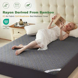 Waterproof Mattress Protector, Full Size Mattress Pad Fitted 6-15" Deep Pocket, 3D Air Fabric Double Bed Mattress Cover Noiseless Washable for College Dorm(Carbon Gray) BEDLORE