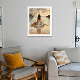 Beach Sunset Lady Paint by Numbers Kit for Adults - DIY Woman with Flowing Dress Painting on Canvas 16x20in, Frameless Acrylic Paint Set, Relaxing Artwork for Wall Decor or Present Share Young