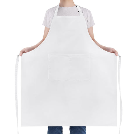NLUS Extra Large Aprons for Men, Adjustable White Chef Apron for Men Kitchen Cooking Aprons for Women with 2 Pockets, Water & Oil Resistant - 1 PACK NLUS