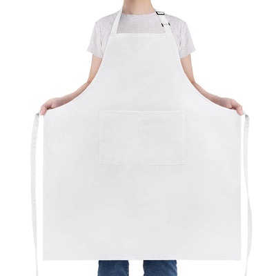 NLUS Extra Large Aprons for Men, Adjustable White Chef Apron for Men Kitchen Cooking Aprons for Women with 2 Pockets, Water & Oil Resistant - 1 PACK