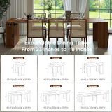 AH AXIOS HMOE Extendable Dining Room Table with Storage for 10-12, Folding Console Table with Outlet - Space Saving Dining Table for Apartments Homes Kitchen (Brown) AH AXIOS HMOE