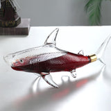 NF Whiskey Decanter Set with 4 Glasses & Wood Stand,1000ml Shark Decanter Glass Liquor Decanter For Whiskey, Scotch, Bourbon Vodka,Gift For Wine Lovers, M NF