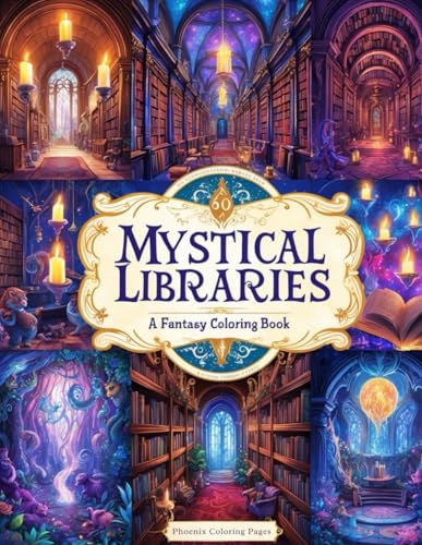 Mystical Libraries: A Fantasy Coloring Book