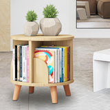 GNJINX 360° Rotating Solid Wood Bookshelf - 1 Tier Floor Standing Bookcase for Kids & Adults GNJINX
