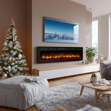 60" Infrared Smart Electric Fireplace Alexa/Google Compatible, Remote& App Control Multicolor Flame w/Dimmer, Wall-Mounted& Recessed WiFi Enabled Fireplace Heater w/Crackling Sound& Thermostat, 1500W Dreamflame