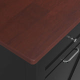 TOLEAD Tilt Out Trash Cabinet,Antique-Style Barn Door Kitchen Island with Solid Wood Tabletop & Drawer, Pet Proof Trash Can, Wood Laundry Cabinet TOLEAD