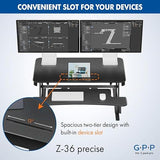G-PACK PRO 36″ Wide Standing Desk Converter – Sit-to-Stand Workstation for Dual Monitors, Height Adjustable Up to 17.3″ with Large Keyboard Tray – Black G-PACK PRO