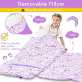 Lasoftan Toddler Nap Mat with Pillow and Blanket, Extra Large Rolled Napping Mats,Toddler Nap mats for Boys Girls, Kids Sleeping Mat for Daycare, Preschool Travel Camping, Rainbow lasoftan