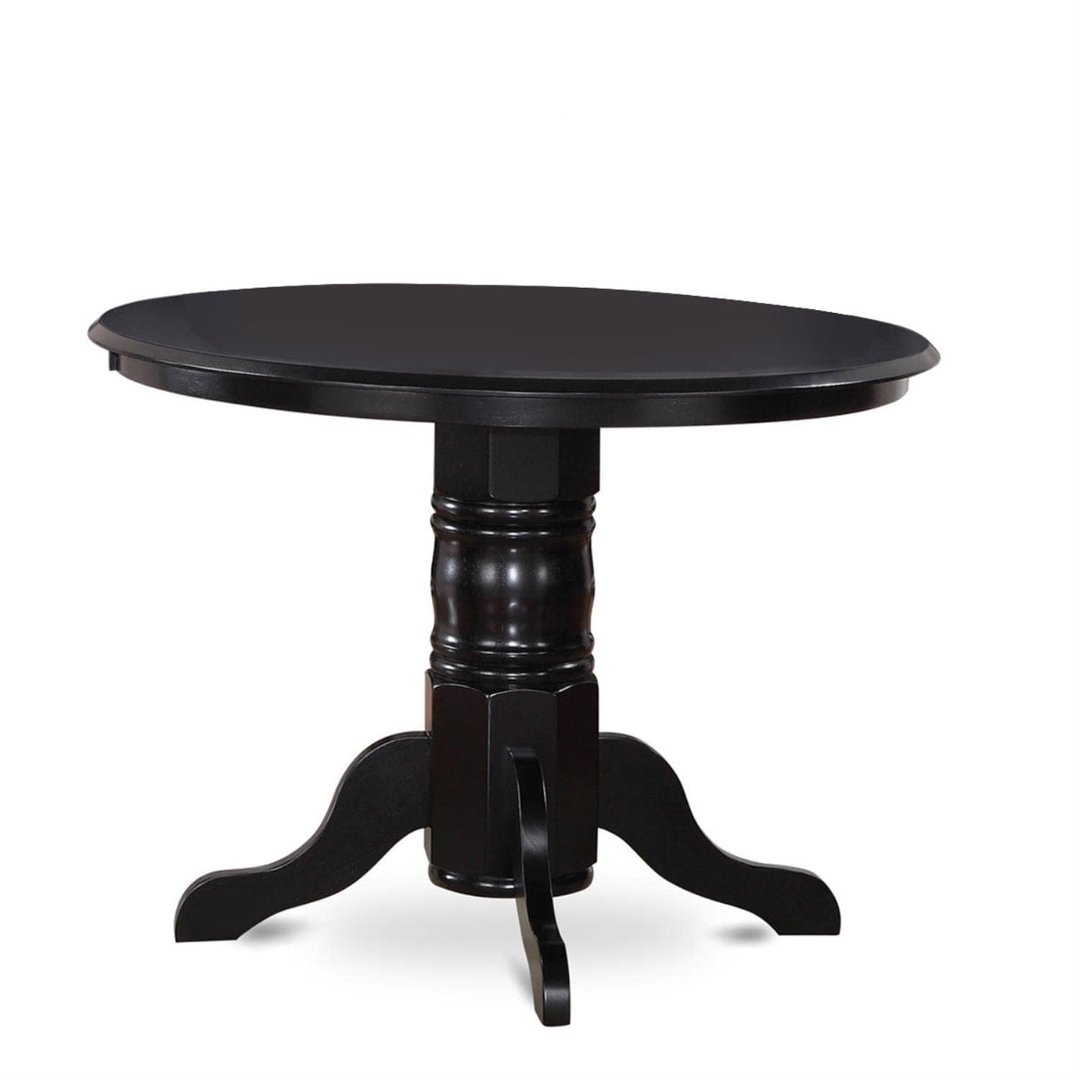 East West Furniture Shelton 3 Piece Room Furniture Set Contains a Round Dining Table with Pedestal and 2 Wood Seat Chairs, 42x42 Inch, SHNO3-BLK-W East West Furniture