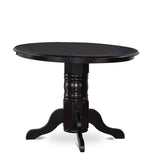 East West Furniture Shelton 3 Piece Room Furniture Set Contains a Round Dining Table with Pedestal and 2 Wood Seat Chairs, 42x42 Inch, SHNO3-BLK-W East West Furniture