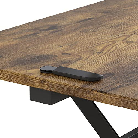 SHW 36-Inch Height Adjustable Standing Desk Converter Sit to Stand Riser Workstation, Rustic Brown SHW