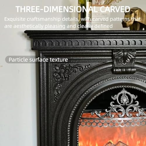 Aihm-Lon Electric Fireplace - Corner Electric Fireplace Heater with Hollow Birdcage Firebox, Triangular Cabinet with Real Flame Insert & Black Modern Carving for Bedroom (39IN) Aihm-Lon