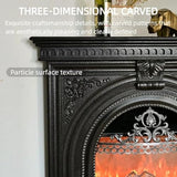 Aihm-Lon Electric Fireplace - Corner Electric Fireplace Heater with Hollow Birdcage Firebox, Triangular Cabinet with Real Flame Insert & Black Modern Carving for Bedroom (39IN) Aihm-Lon