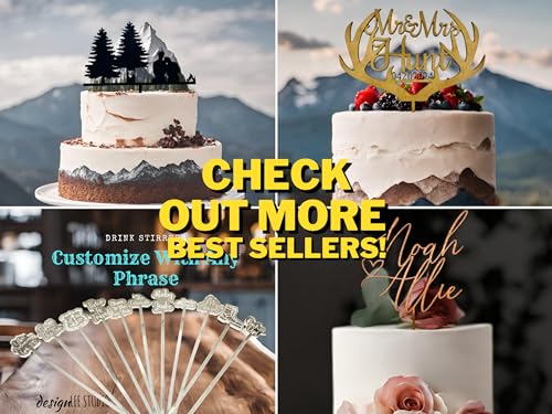 Custom Name Birthday Cake Topper Personalized Name Cake Topper for Baby Shower Gift for Birthday Graduation Cake Topper Made with Wood designLEE Studio