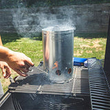 KINGSFORD Heavy Duty Deluxe Charcoal Chimney Starter | BBQ Chimney Starter for Charcoal Grill and Barbecues, Compact Easy to Use Chimney Starters and BBQ Grill Tools, Silver Kingsford