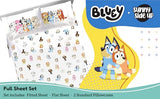 Sunny Side Up Bluey & Friends Full Sheet Set - 4 Piece Kids Bedding Set Includes Pillow Cover - Super Soft Microfiber Sheets Sunny Side Up
