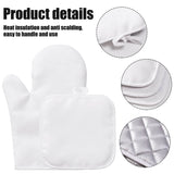 8 Pcs Sublimation Blanks Oven Mitts Set, 4 Sublimation Heat Resistant Oven Gloves and 4 Blank Sublimation Pot Holders for DIY Kitchen Dining Room Accessories ZUYYON
