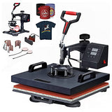 ENPAP Heat Press 15x15 Inch 8 in 1 Heat Press Machine 360-Degree Swing Away Digital T Shirt Press Machine Multifunction Sublimation Combo for T Shirts Mugs Hat Plate Cap Bottle ENPAP