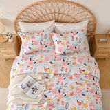 Yibeizi Floral Comforter Set for Girls Twin, Kids Cute Printed Bedding Set with Pillow Sham, Lightweight Soft Breathable Machine Washable Quilted Bed Comforter Set 2 Piece Yibeizi