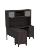 Bush SET002SG Somerset 60-Inch W L-Shaped Desk with Hutch, Storm Gray Bush Business Furniture