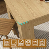 70.8"-110" Extendable Dining Table for 6-12 Person, Wooden Dining Room Table, Modern Extendable Table for Gatherings, Meeting for Small Kitchens, Dining Office Areas(Natural) Fingertip WD