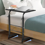 Karl home Side Table Mobile Standing Desk Adjustable Height Portable Laptop Table, TV Tray Computer Workstation Sofa Bed Teble for Home Office, Desktop 23.62" L x 15.75" W, Black Karl home