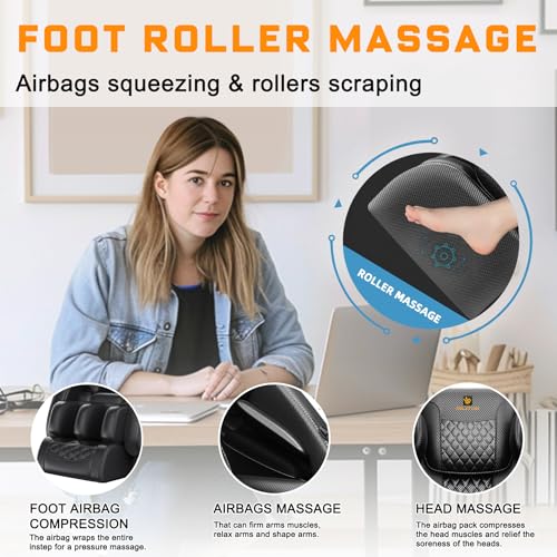 Full Body Massage Chair Recliner with Zero Gravity,Heat Therapy & Air Compression for Back, Neck, Legs, Shoulder, Arms, Calves, Bluetooth, Adjustable, for Home/Office Use, Ideal Wellness Gift, Black GDFStudio
