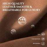 COLAMY 95" Oversized PU Leather Sofa, Comfy Sofa Couch with Extra Deep Seats, Wide Arm, Down Filled 3-Seater Modern Sofa for Living Room, Apartment Lounge-Auburn COLAMY