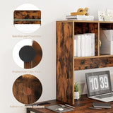 Tangkula Desktop Bookshelf, Countertop Storage Hutch with 4 Shelves for Computer Desk, Desk 2-Tier Display Rack, Multipurpose Wood Desktop Hutch Storage Organizer for Dorm Office Home Tangkula