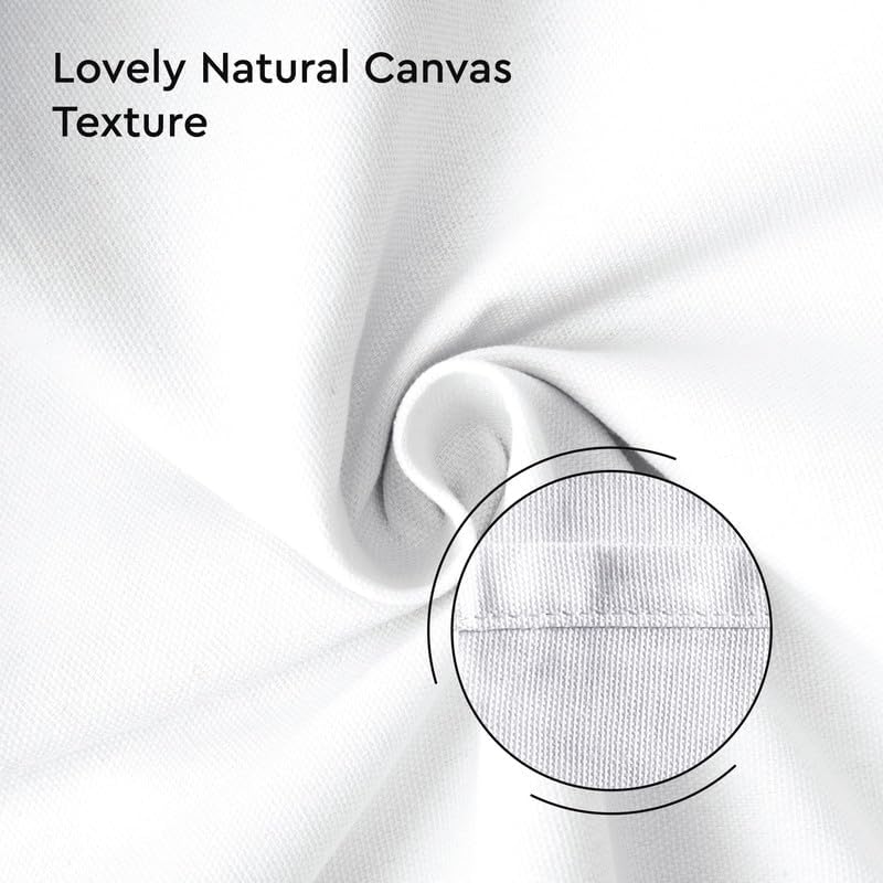 Encasa Table Runner 13x72 in Long | Cotton Canvas Fabric | White Solid Color | Machine Washable & Durable Encasa XO