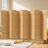 JOSTYLE Room Divider 6ft. Tall Extra Wide Privacy Screen, Folding Privacy Screens with Diamond Double-Weave Room dividers and Freestanding Room Dividers Privacy Screens(Yellow, 8-Panel) JOSTYLE