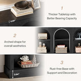 Tribesigns Farmhouse Console Table, 63-Inch Long Entryway Table with 3 Tier Storage, Wooden Rectangular Sofa Table Behind The Couch for Entrance, Hallway, Living Room, Black Tribesigns