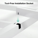 Novilla King Bed Frame with Piano Keys Headboard and Footboard, Metal Platform Bed Frames King Size, No Box Spring Needed, Easy Assembly, Steel Slats Support, Velvet White Novilla