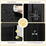 Hzuaneri 27.2" Dog Crate Furniture with Barn Door, Heavy Duty Dog Kennel Indoor with 2 Doors, Wooden Pet Cage End Table for Small Medium Dogs up to 22 lb, Anti-Chew Anti-Escape, Black DFC84304B Hzuaneri