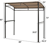 Moccha 7x4.4ft Grill Gazebo, Outdoor BBQ Gazebo with Storage Shelf, Hanging Hooks, Beer Opening Setting, Heavy-Duty Metal Frame, Grill Canopy Tent Sunshade Awning for Backyard, Patio, Garden, Brown LDAILY