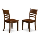 East West Furniture Lynfield Dining Ladder Back Wood Seat Kitchen Chairs, Set of 2, Espresso East West Furniture