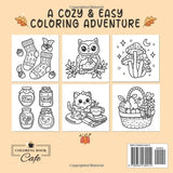Cozy Autumn: Cute and Cozy Coloring Book for Adults & Teens Featuring Easy and Bold Autumn Designs (Bold and Easy Coloring Books) Majosta